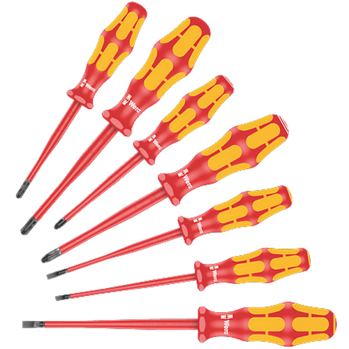 Wera 160 iSS/7 Kraftform VDE Insulated Screwdriver Set 7 Pieces 05135961001