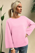 Solid Knit 3/4 Sleeve Dolman Sweater