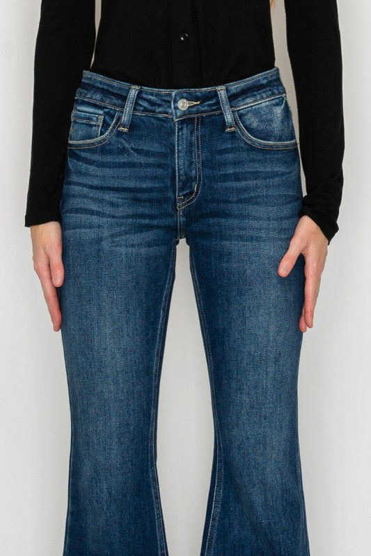 AT1017FLD - MID RISE SUPER FLARE JEANS