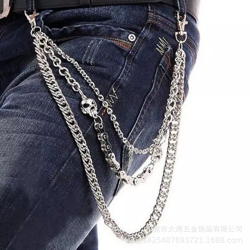 Skull car plate chain hip-hop pants chain