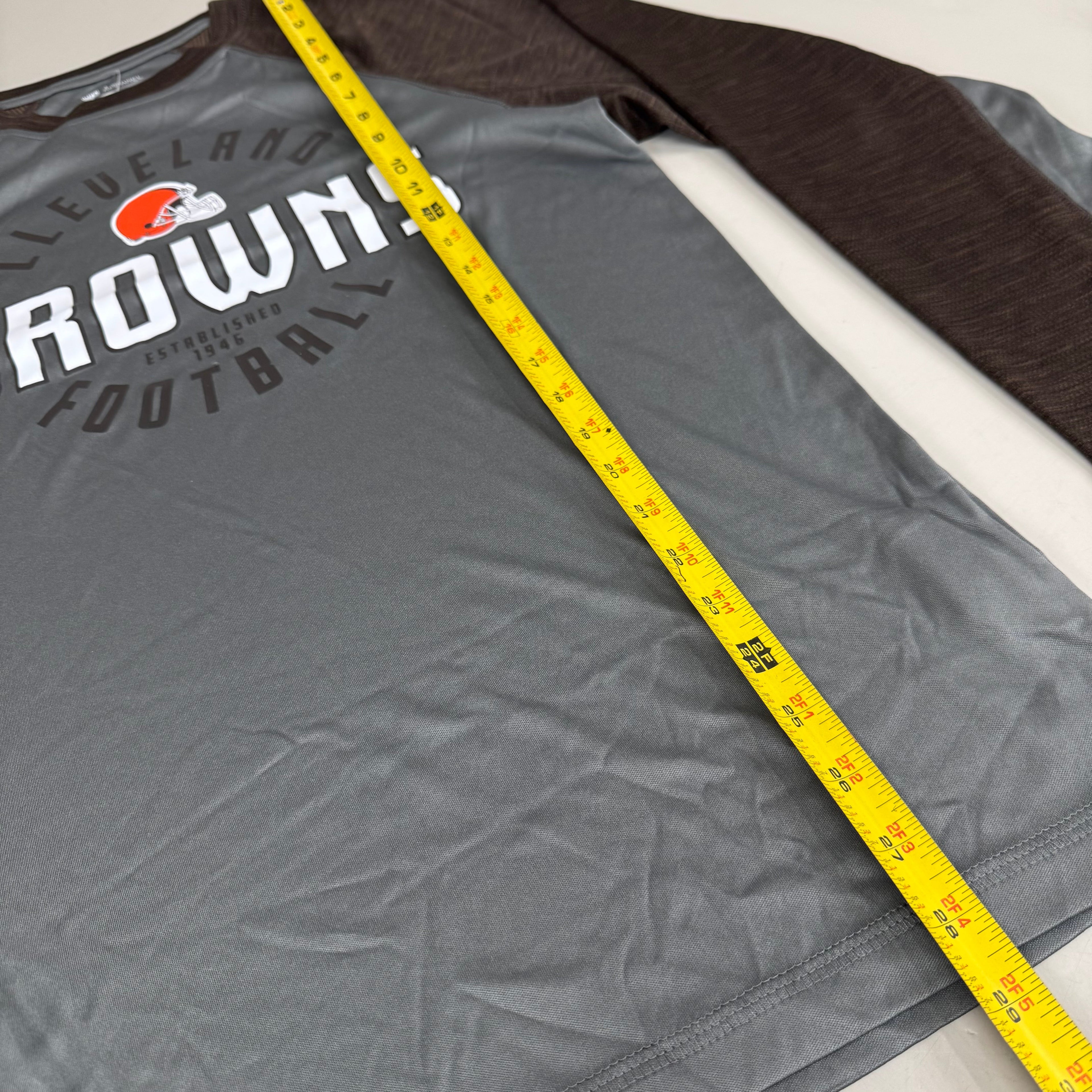 NFL Cleveland Browns Long Sleeve Shirt M Brown/Grey 1802970 Established 1946