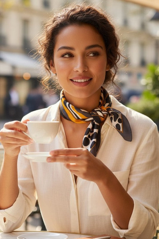 Animal Print Silky Square Scarf