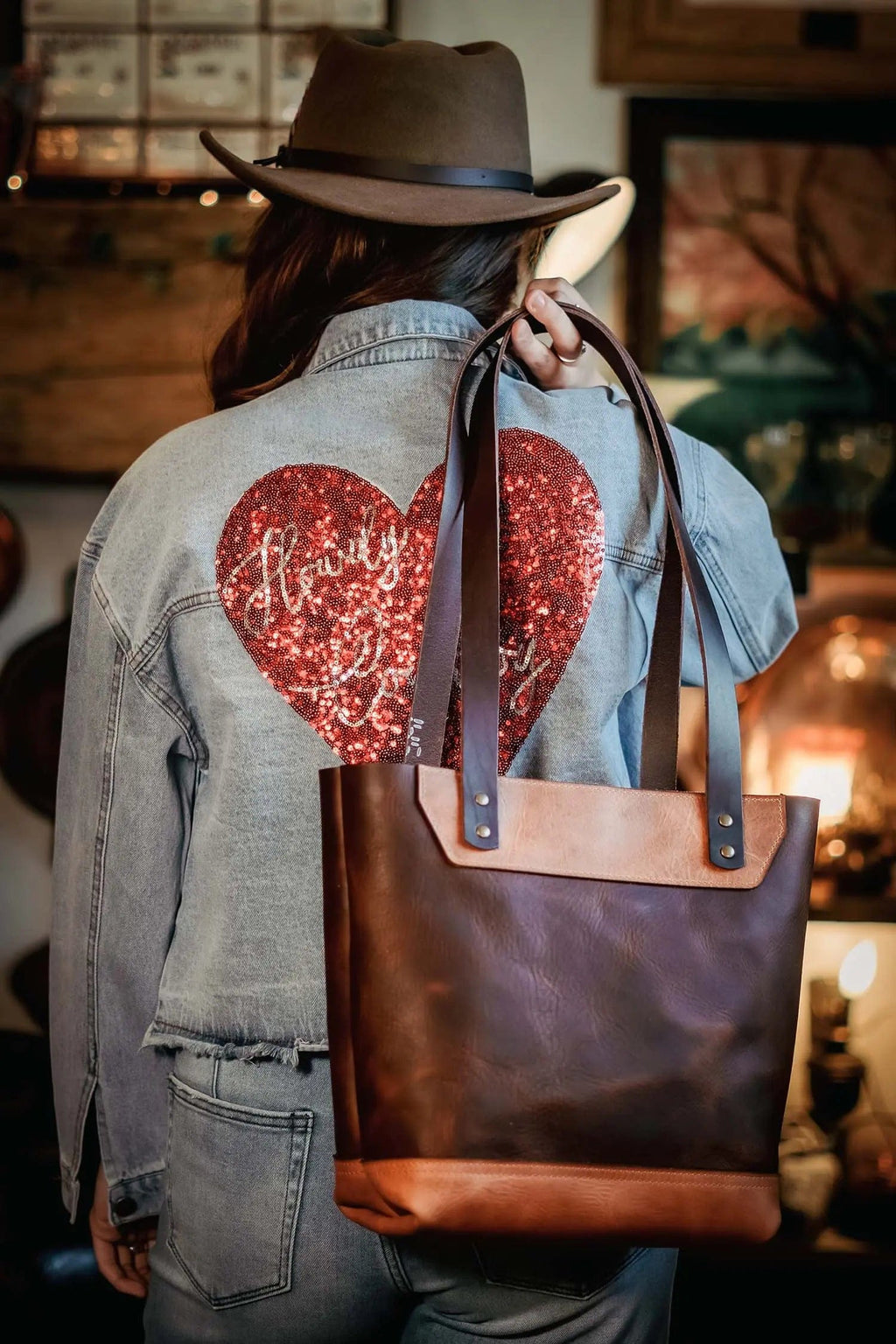 The Naomi Leather Tote Bag - Walnut