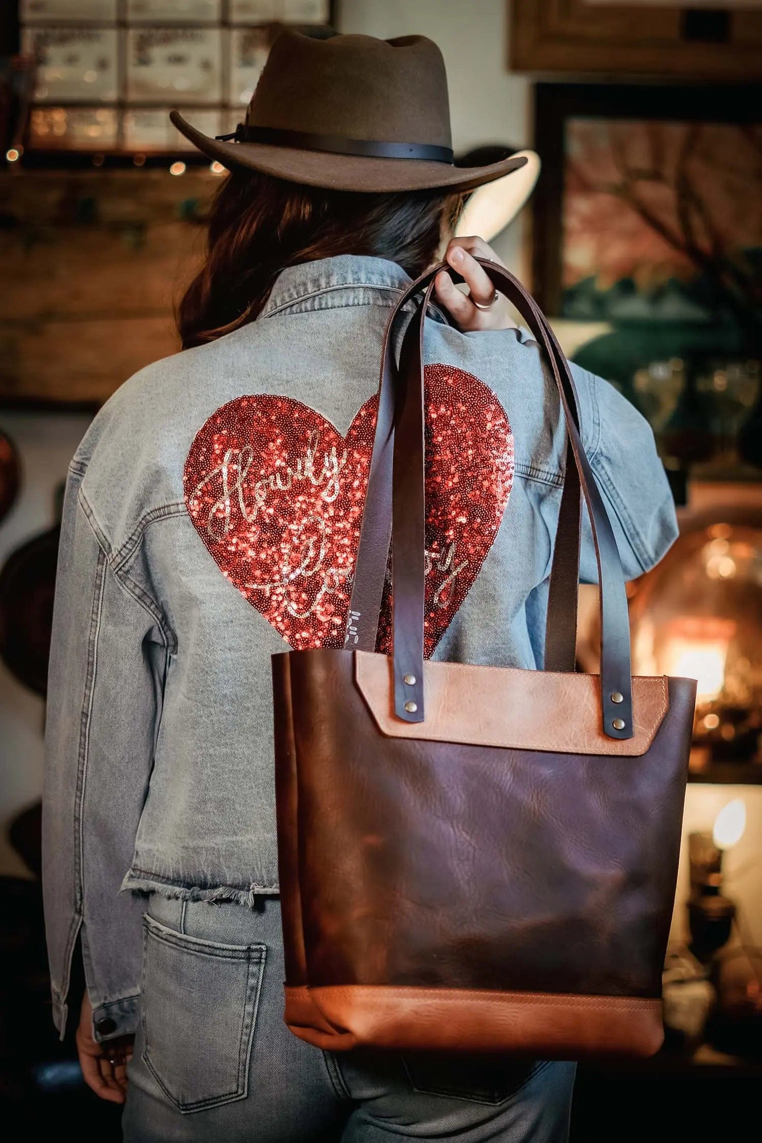 The Naomi Leather Tote Bag - Walnut