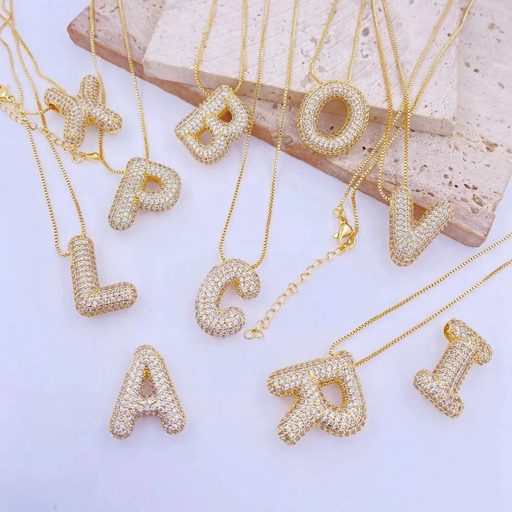 EmberLuxe "Glimmer" Bubble letter Pendant (V-Z)