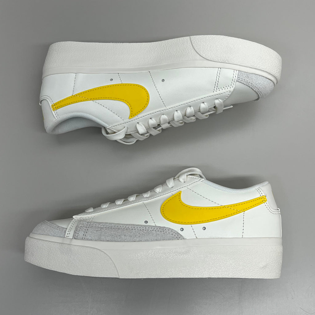 NIKE Blazer Low Cut Platform Sneaker Sz Women's 7.5 Men's 6 Yellow/Grey/White