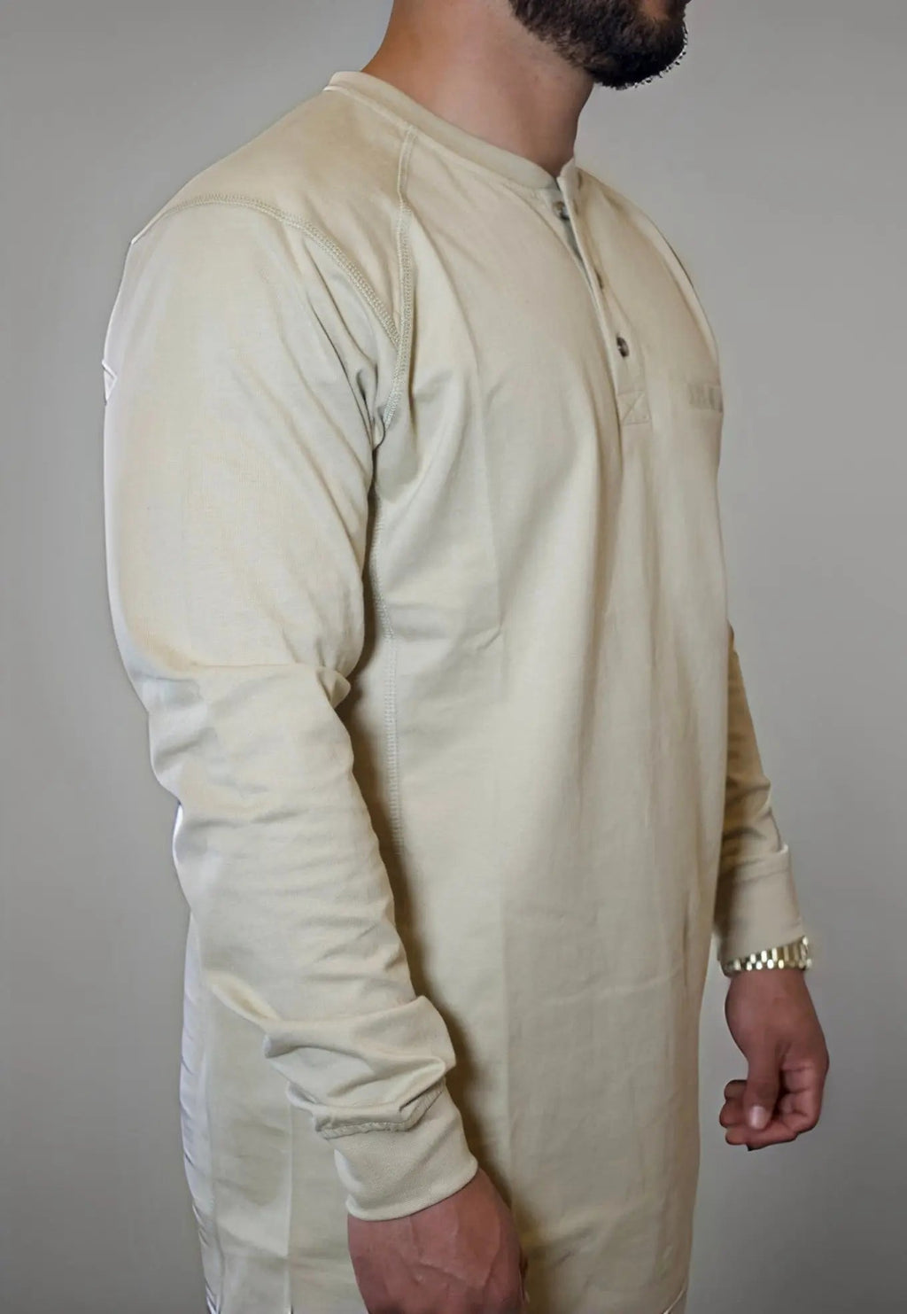 FR 3-Button Henley Shirt - Tan