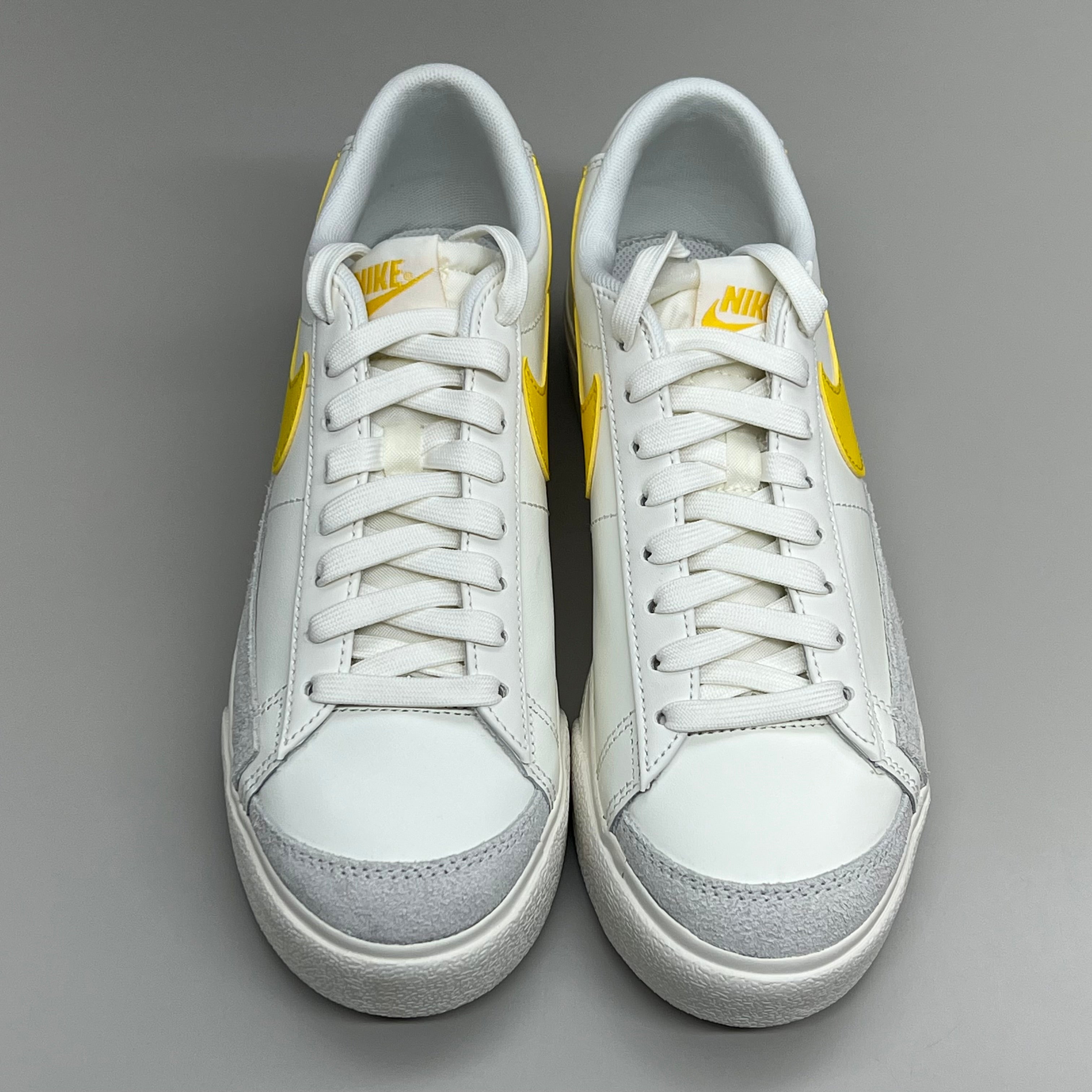 NIKE Blazer Low Cut Platform Sneaker Sz Women's 7.5 Men's 6 Yellow/Grey/White