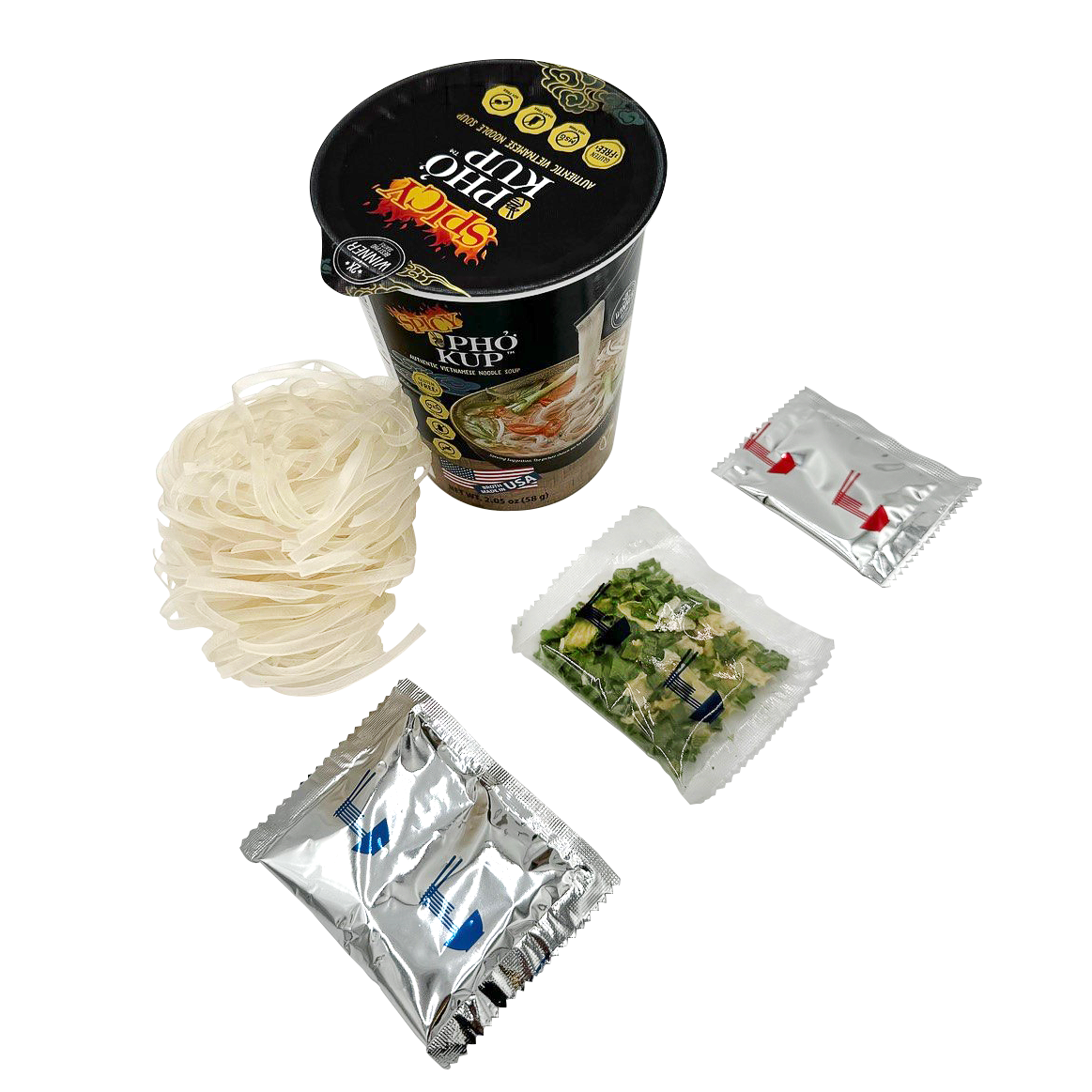 Pho Kup Instant Spicy Veggie Pho (Case of 10 Kups)