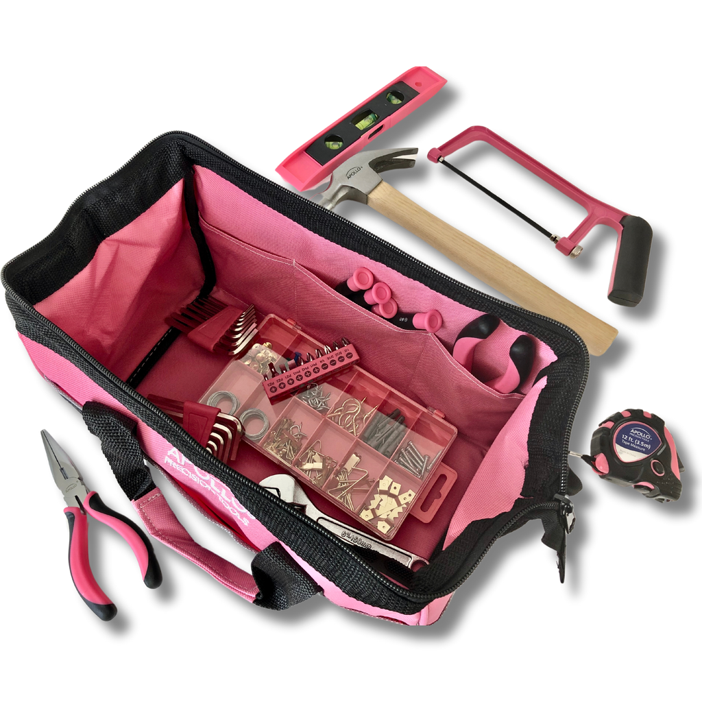 201 Piece Household Tool Kit in a Soft-Sided Tool Bag Pink - DT0020P