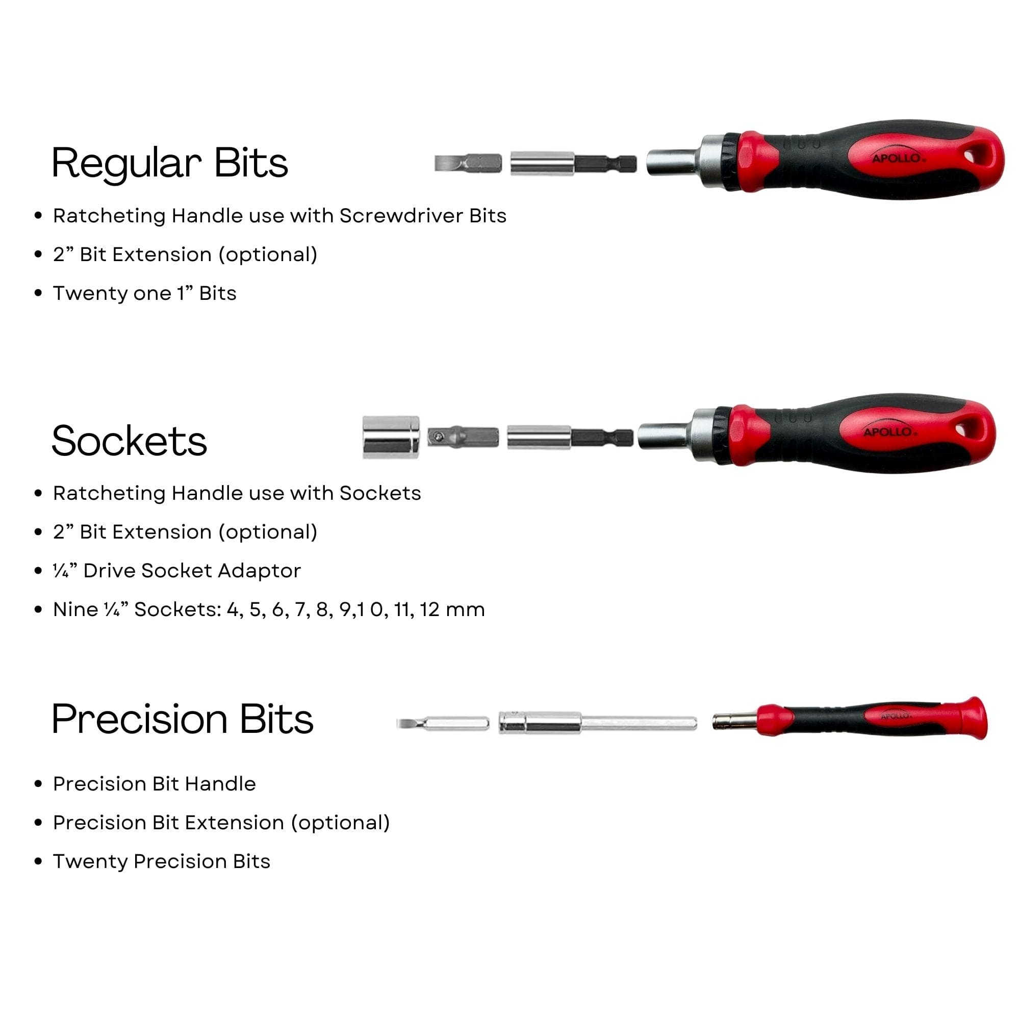 55 Piece Metric Tool Set with Ratcheting Bit Driver, Precision Bit Driver and Bit Assortment - DT5024