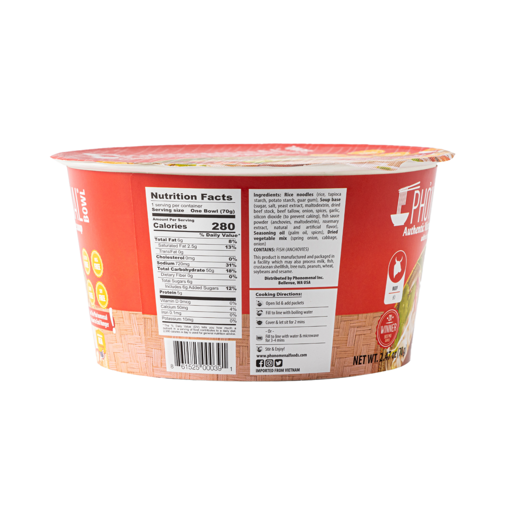 Pho’nomenal Bowl Instant Beef Pho (Case of 6 Bowls)