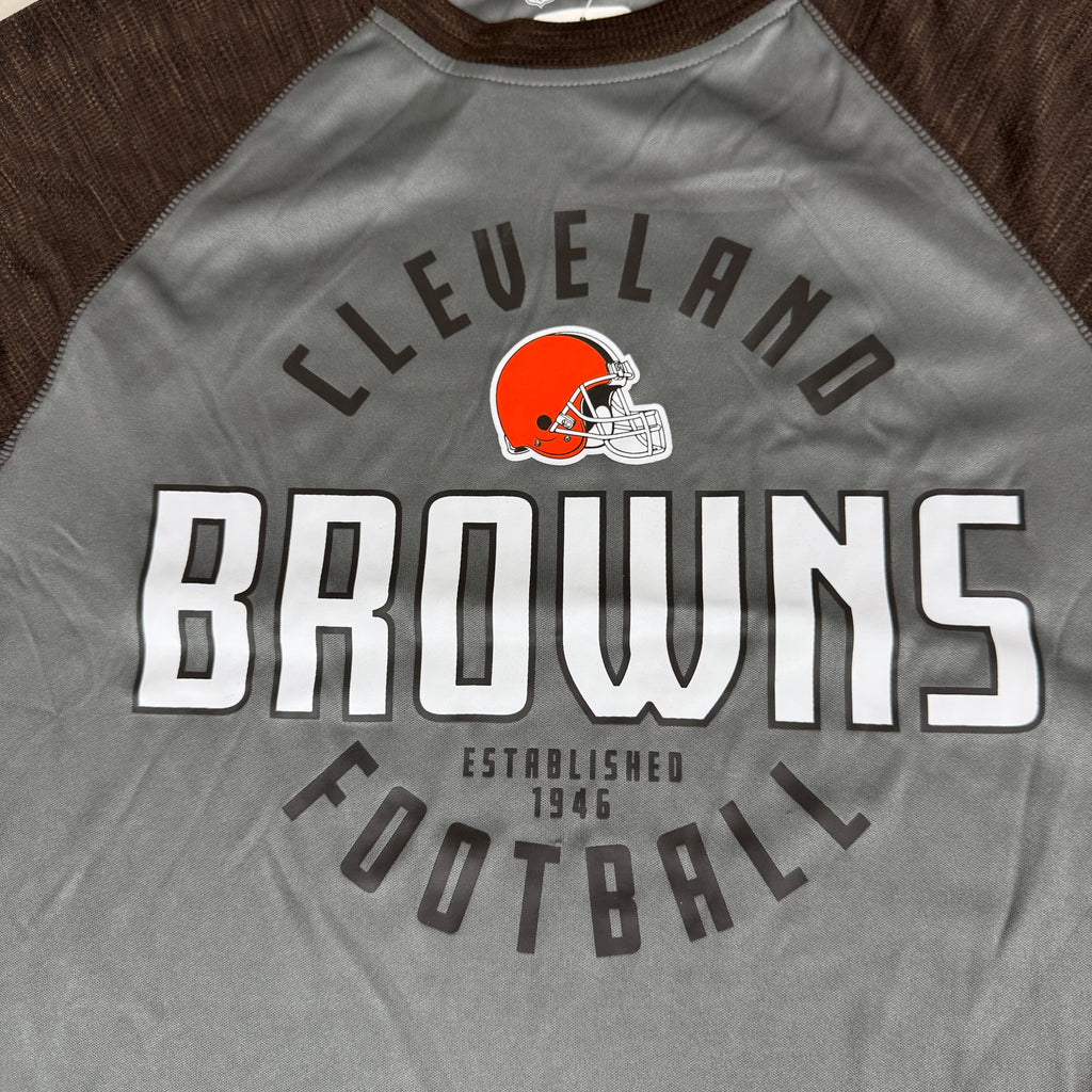 NFL Cleveland Browns Long Sleeve Shirt M Brown/Grey 1802970 Established 1946