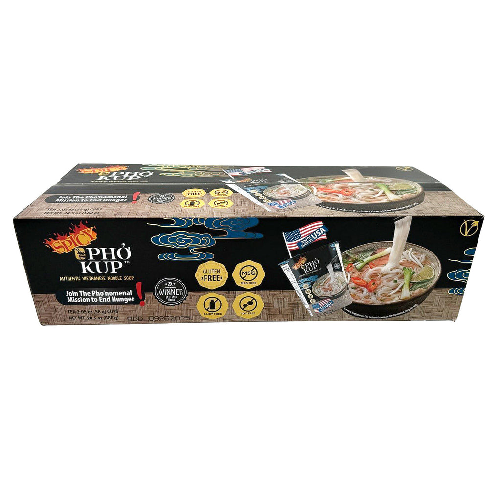 Pho Kup Instant Spicy Veggie Pho (Case of 10 Kups)