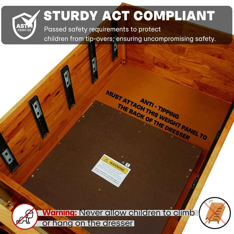 Acacia Elara Dresser with 5 Drawers for Stylish Storage Solutions