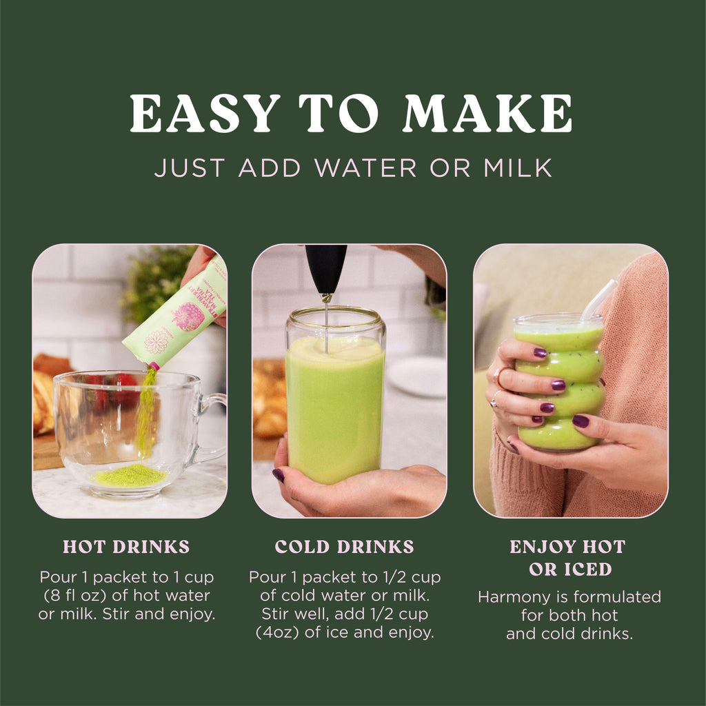 Harmony Matcha Lavender – Premium Shade-Grown Japanese Matcha, Sweetened with Organic Sugar (10 Stick Packs)