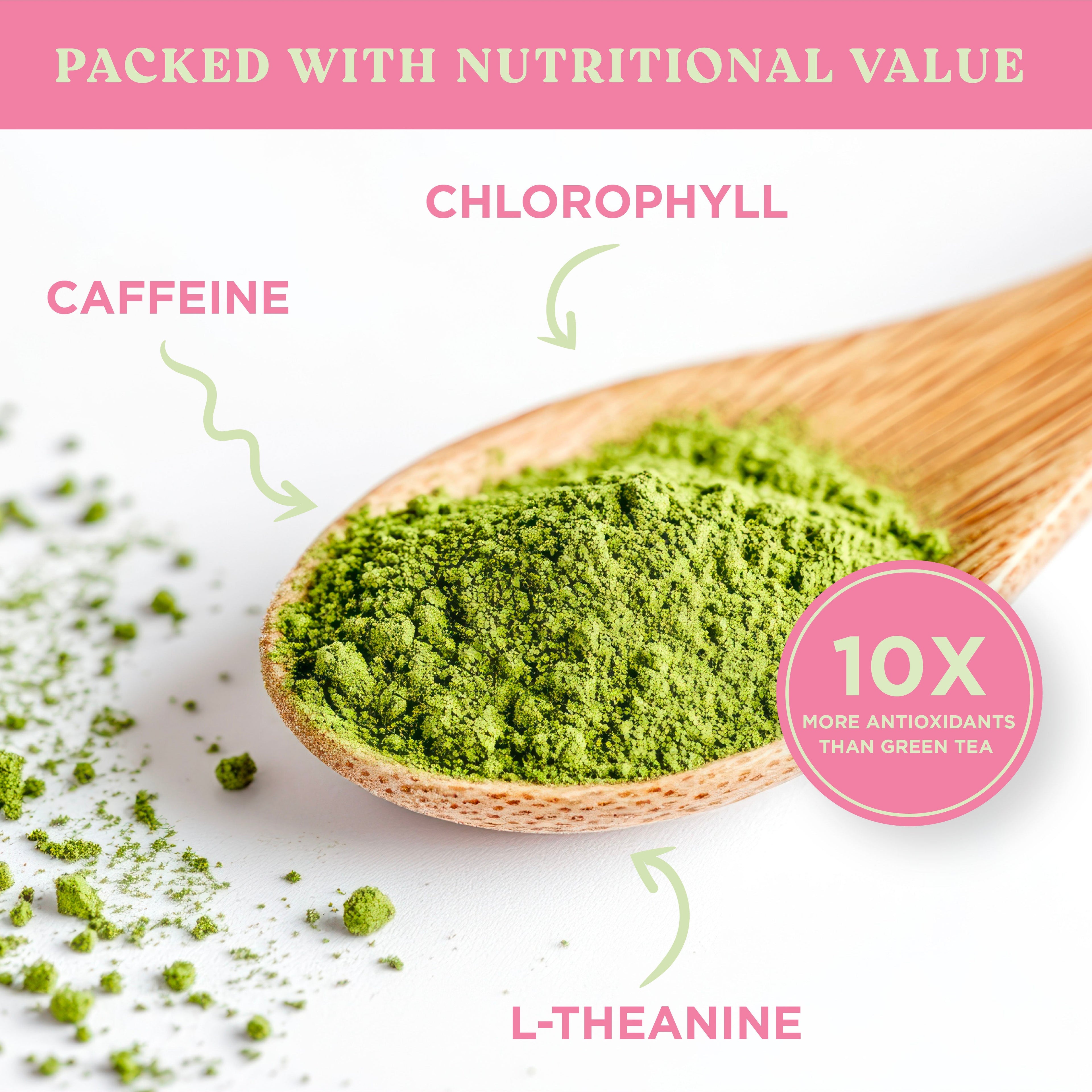 Harmony Matcha Strawberry – Premium Shade-Grown Japanese Matcha, Sweetened with Organic Sugar (10 Stick Packs)