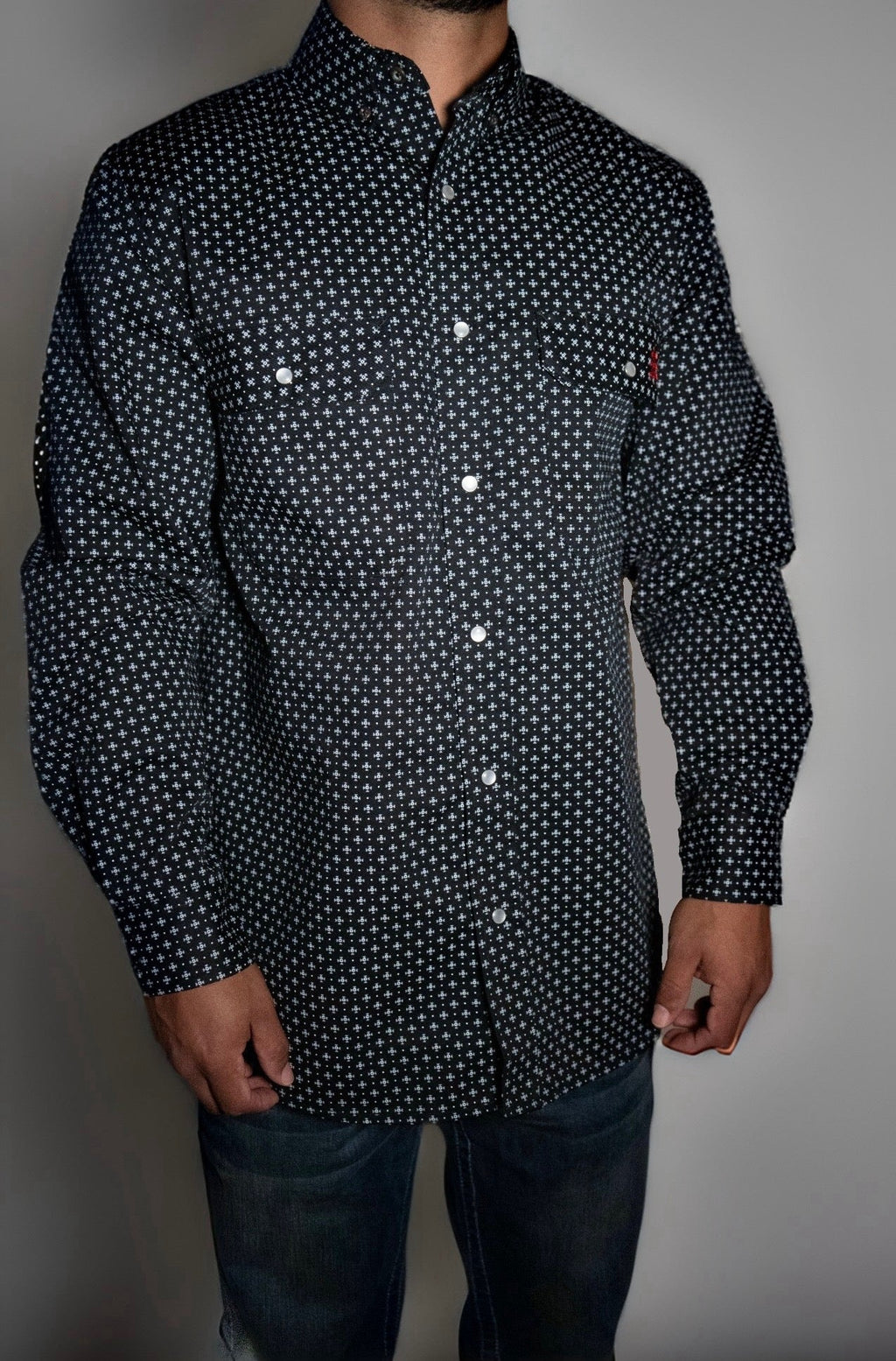FR Pearl Snap Work Shirt - Reaper Black