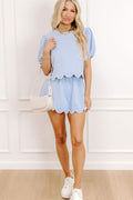 Princess Pearl Blue Scalloped Skort Set