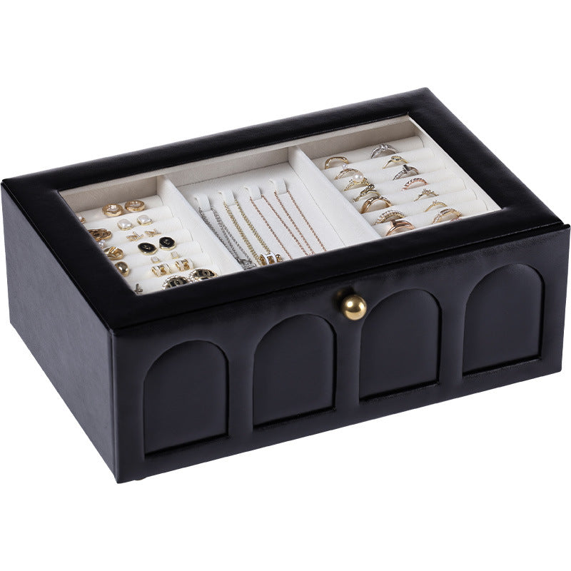 European and American high-end flip three-layer jewelry box