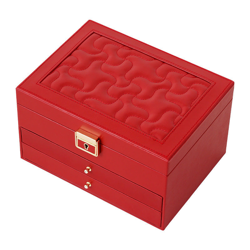 European multi-layer household PU leather jewelry box