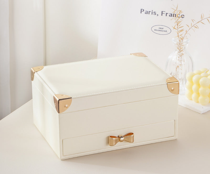 Three-layer jewelry box large-capacity flip storage box