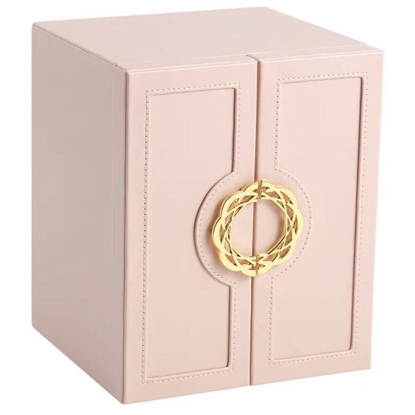 Multi-layer desktop household leather jewelry armoire