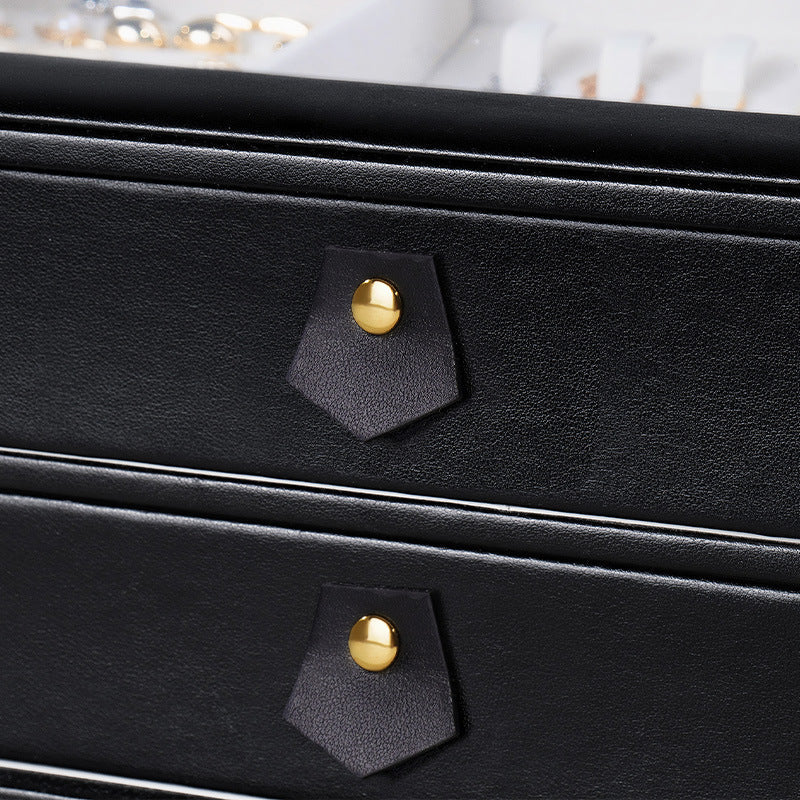 European and American high-end flip three-layer jewelry box