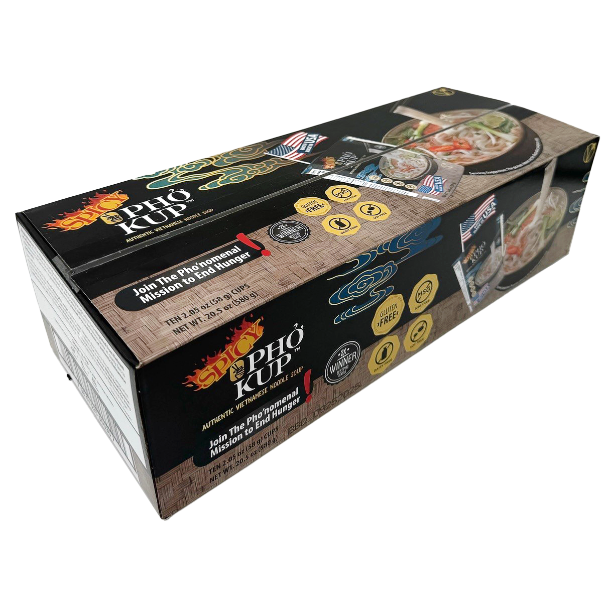 Pho Kup Instant Spicy Veggie Pho (Case of 10 Kups)