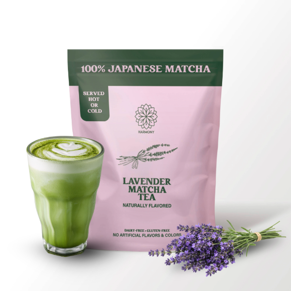 Harmony Matcha Lavender – Premium Shade-Grown Japanese Matcha, Sweetened with Organic Sugar, 20 Servings