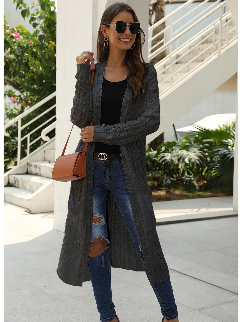 Knitted Long Sleeve Cardigan Sweater