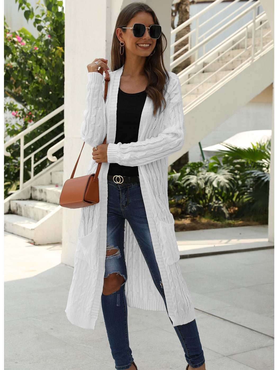 Knitted Long Sleeve Cardigan Sweater