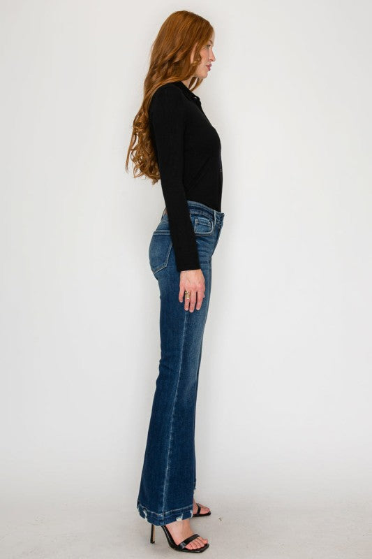 AT1017FLD - MID RISE SUPER FLARE JEANS