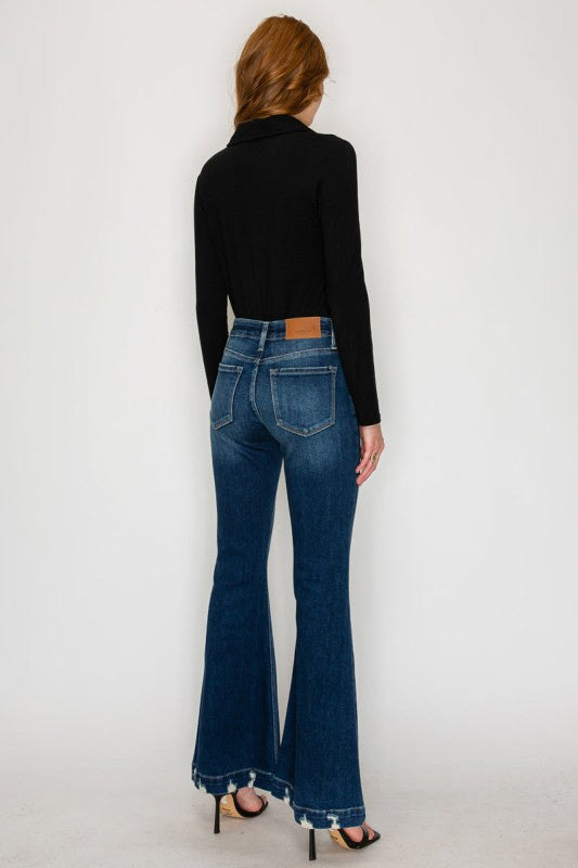 AT1017FLD - MID RISE SUPER FLARE JEANS