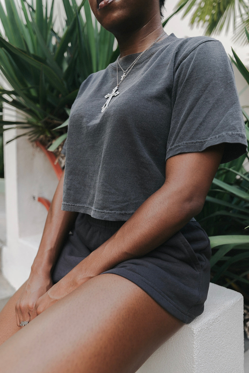 Womens Garment Dye Crop Top