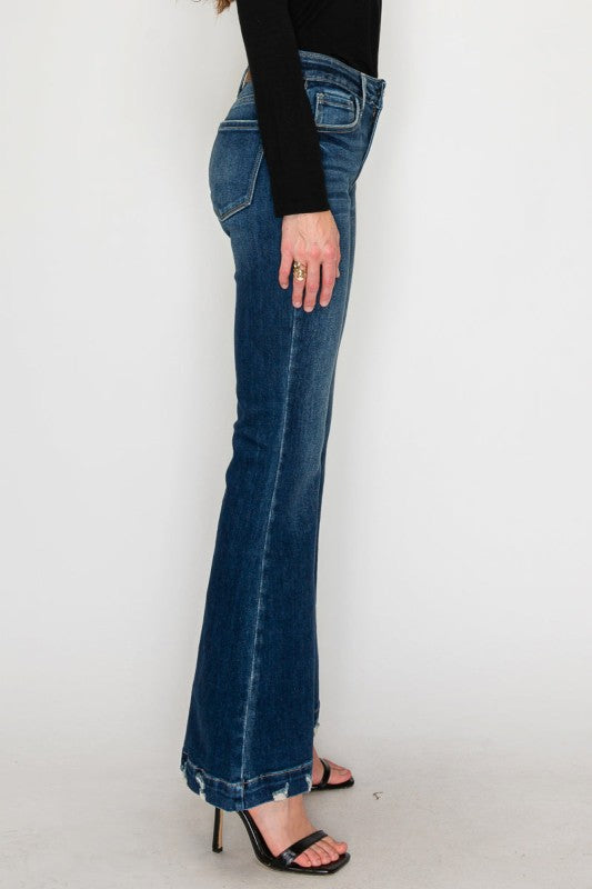 AT1017FLD - MID RISE SUPER FLARE JEANS