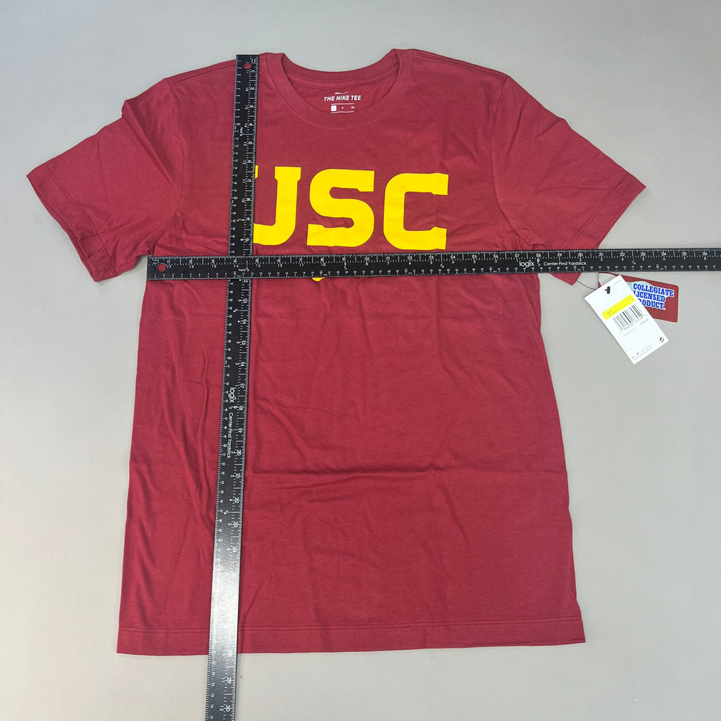 NIKE USC Trojans Essential Wordmark T-Shirt Men's Sz S Cardinal Red DD7163 (New)