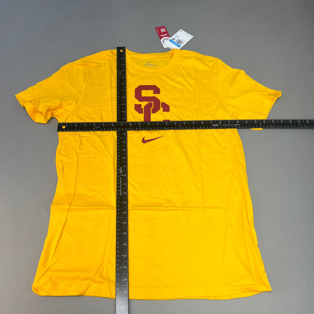 NIKE USC Trojans SC Interlock Logo T-Shirt Men's Sz M Gold/Yellow DD7280-739 (New)