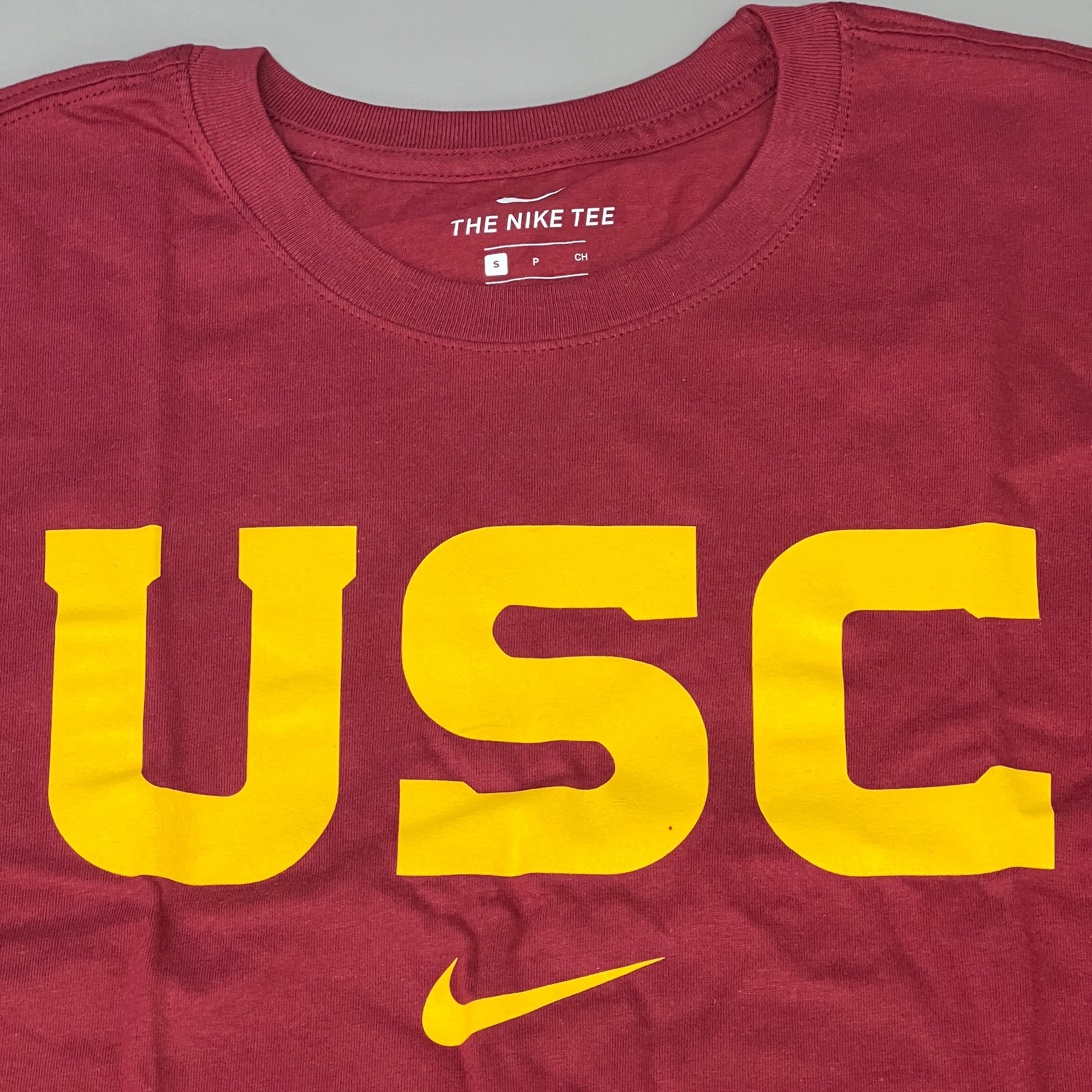 NIKE USC Trojans Essential Wordmark T-Shirt Men's Sz S Cardinal Red DD7163 (New)
