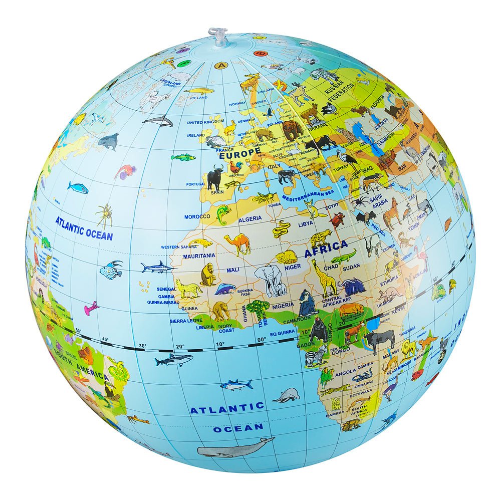 World Animals 20-inch Inflatable Globe